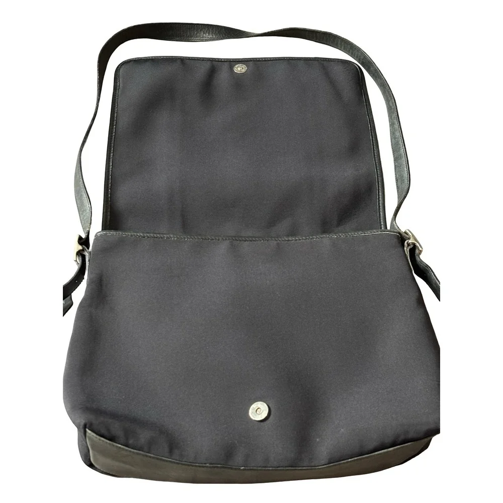 Vintage Coach Black Nylon Leather Trim Messenger Bag Flap Crossbody 6226